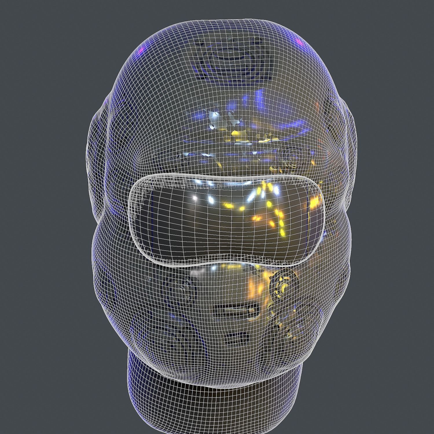 Gas mask helmet scifi Low-poly character art game space Low-poly Low-poly 3D model_8