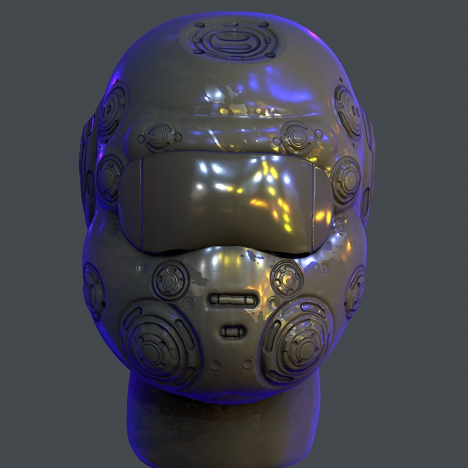 Gas mask helmet scifi Low-poly character art game space Low-poly Low-poly 3D model_4