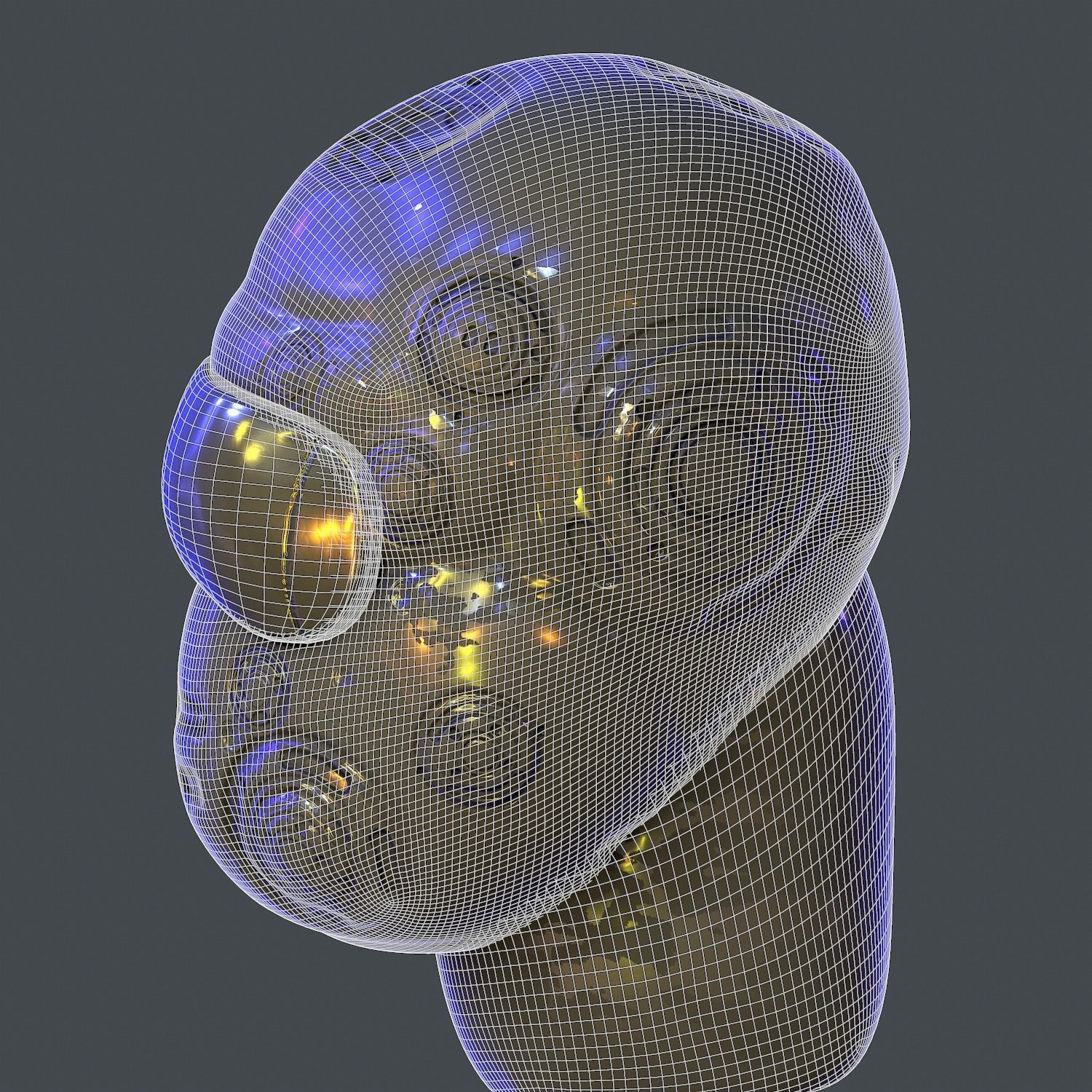 Gas mask helmet scifi Low-poly character art game space Low-poly Low-poly 3D model_9