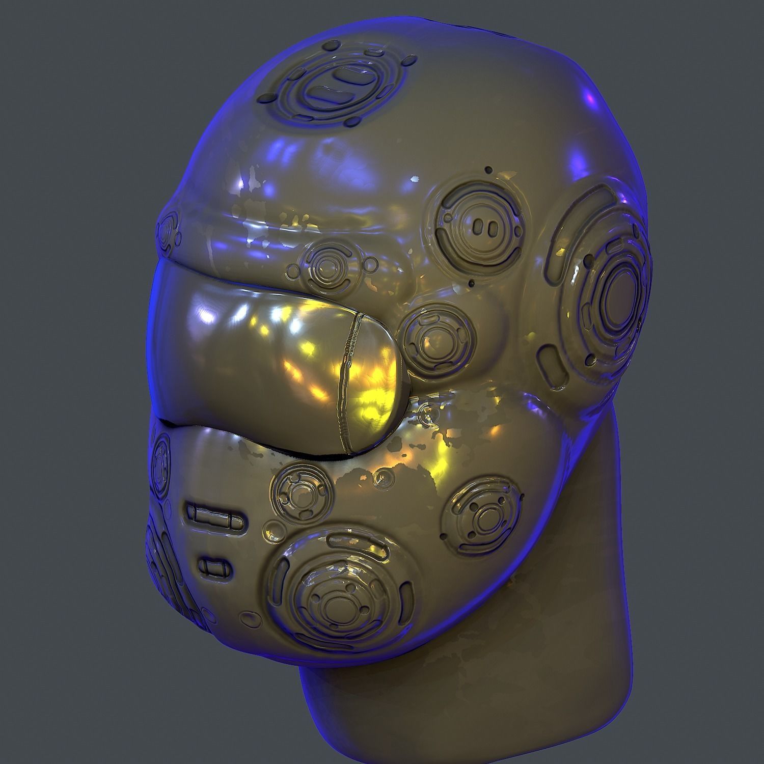 Gas mask helmet scifi Low-poly character art game space Low-poly Low-poly 3D model_1