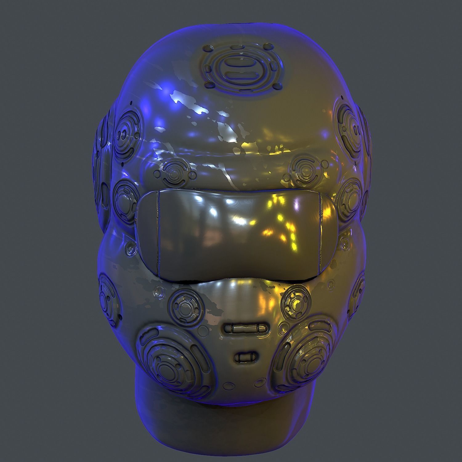 Gas mask helmet scifi Low-poly character art game space Low-poly Low-poly 3D model_2