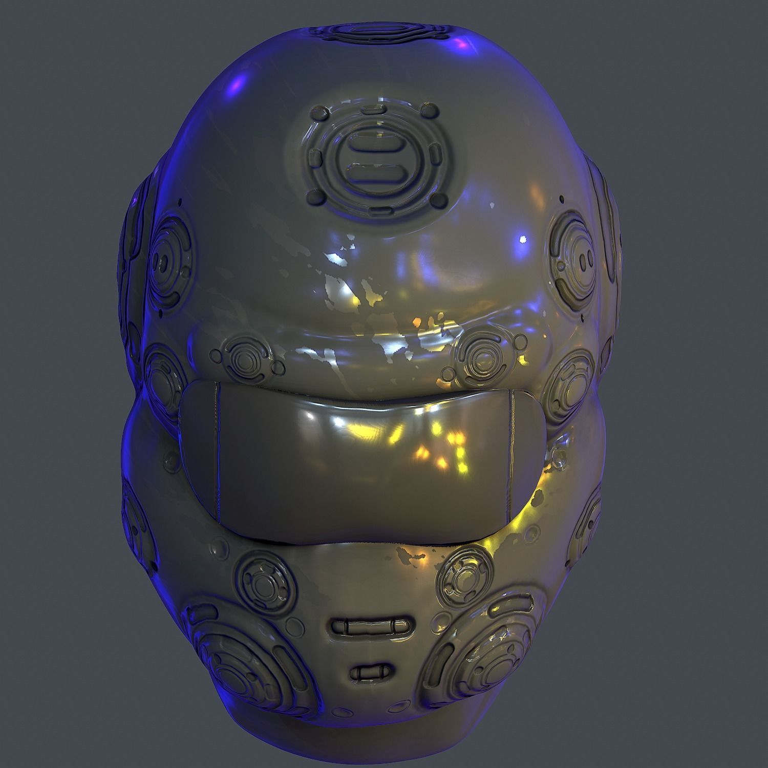 Gas mask helmet scifi Low-poly character art game space Low-poly Low-poly 3D model_3