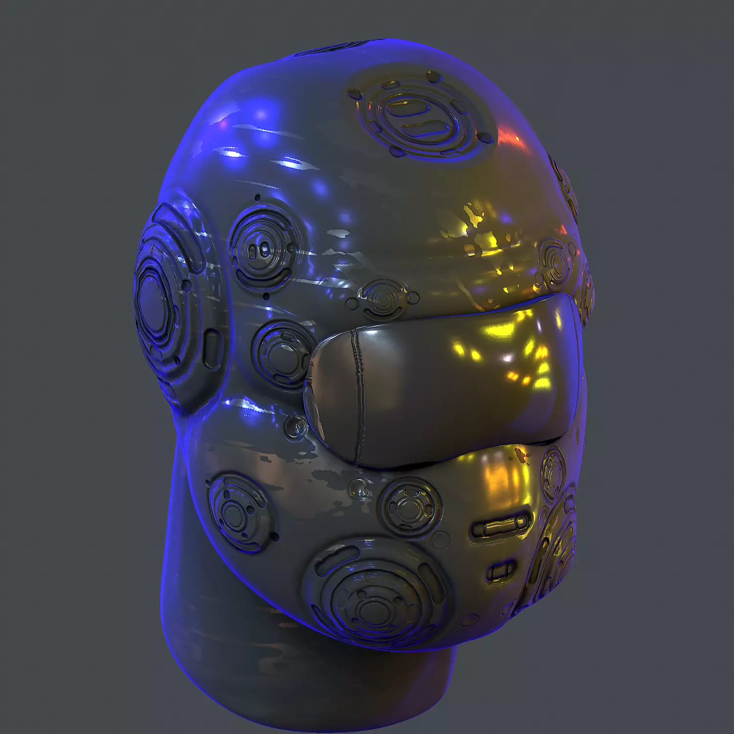 Gas mask helmet scifi Low-poly character art game space Low-poly Low-poly 3D model_0