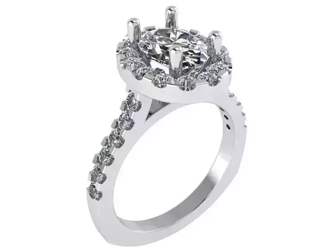 Oval Halo Ring 0943