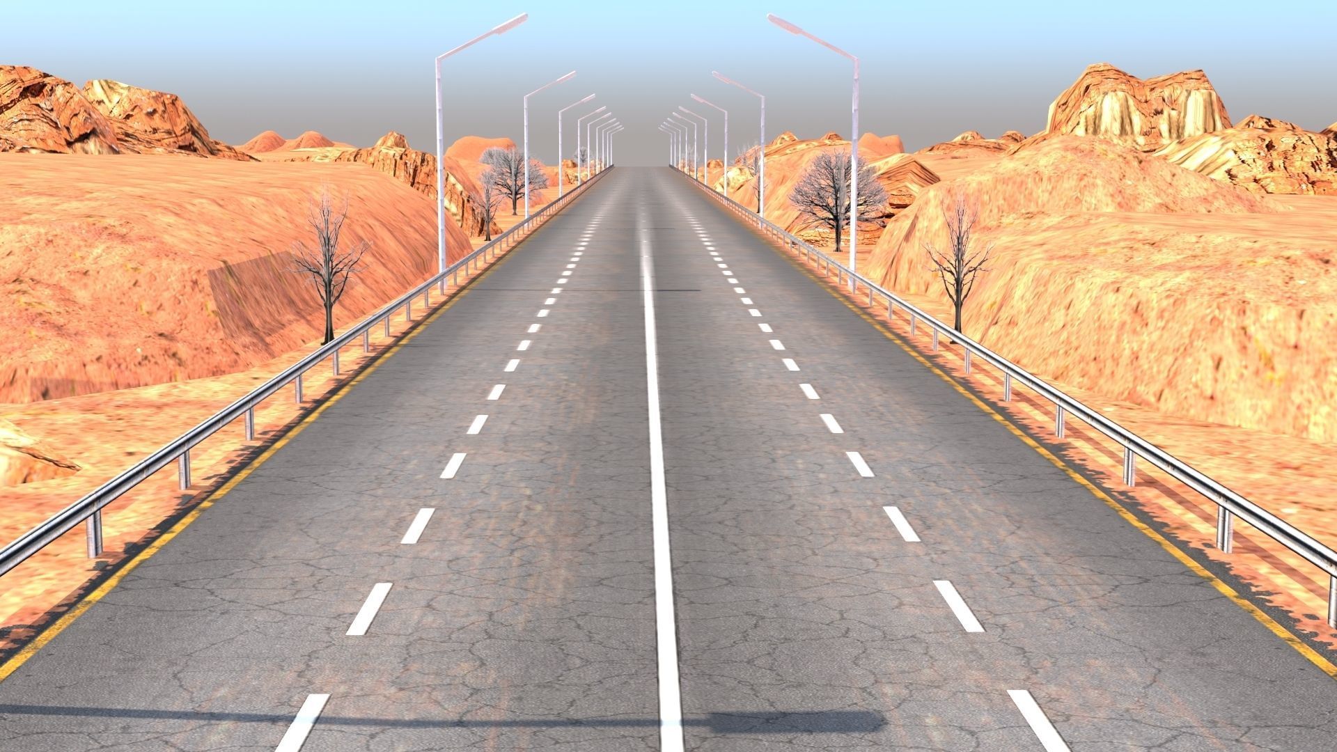 Desert Road Racing Challenge 3D Model Kit 2025 Low-poly 3D model_11