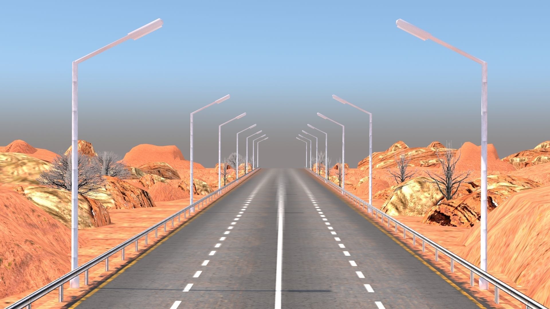 Desert Road Racing Challenge 3D Model Kit 2025 Low-poly 3D model_2