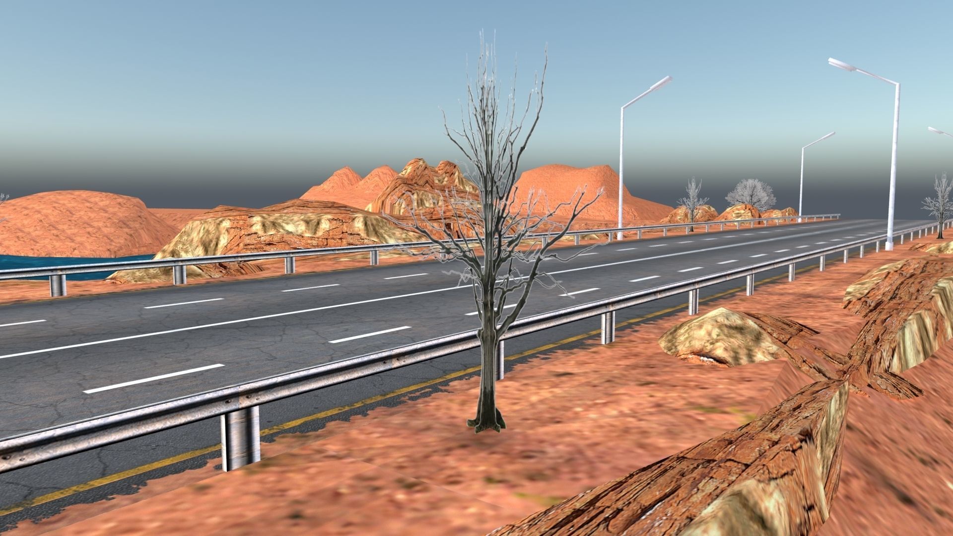 Desert Road Racing Challenge 3D Model Kit 2025 Low-poly 3D model_8