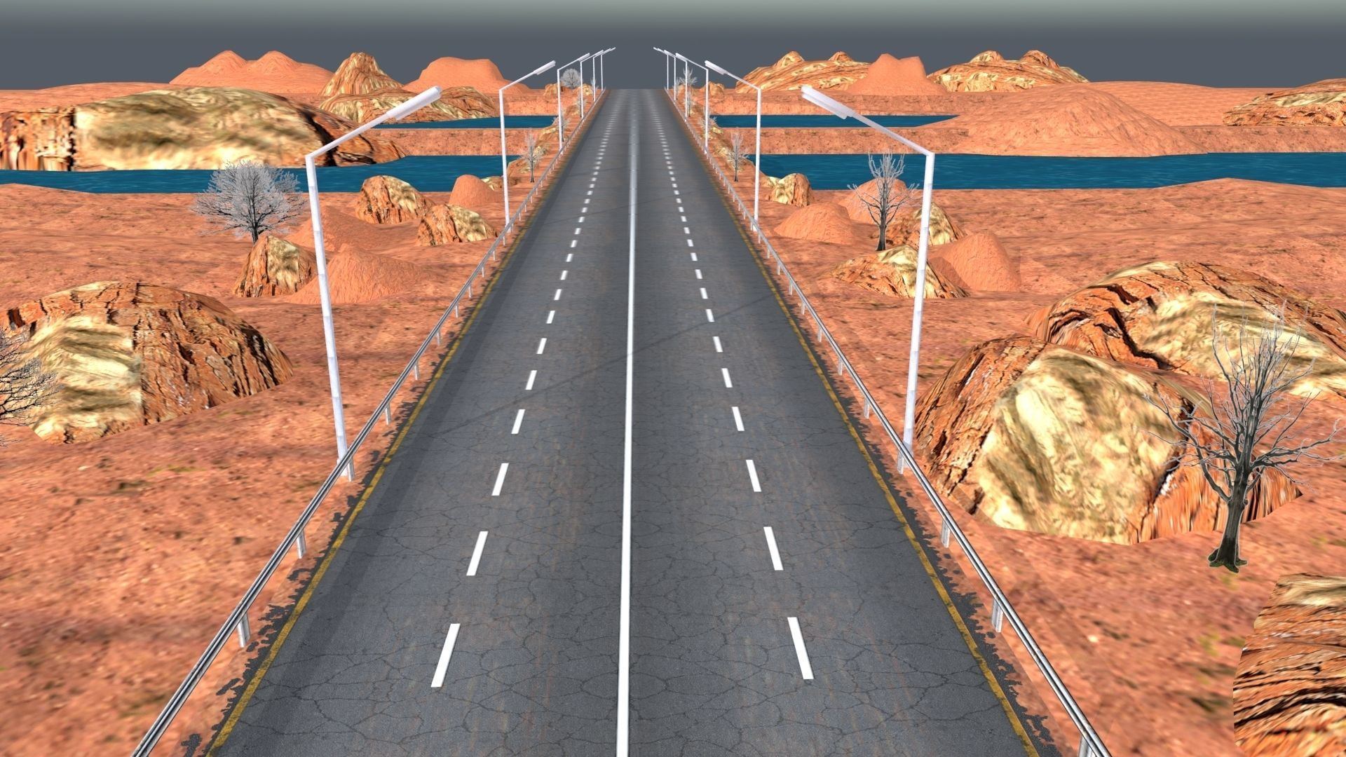 Desert Road Racing Challenge 3D Model Kit 2025 Low-poly 3D model_15