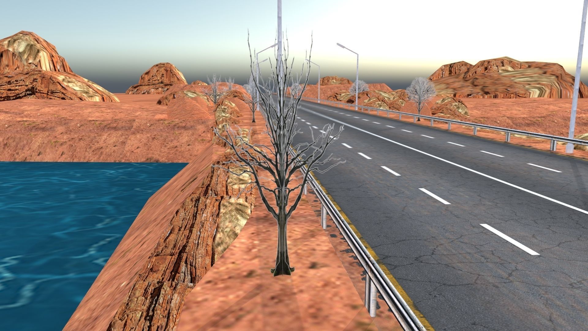 Desert Road Racing Challenge 3D Model Kit 2025 Low-poly 3D model_10