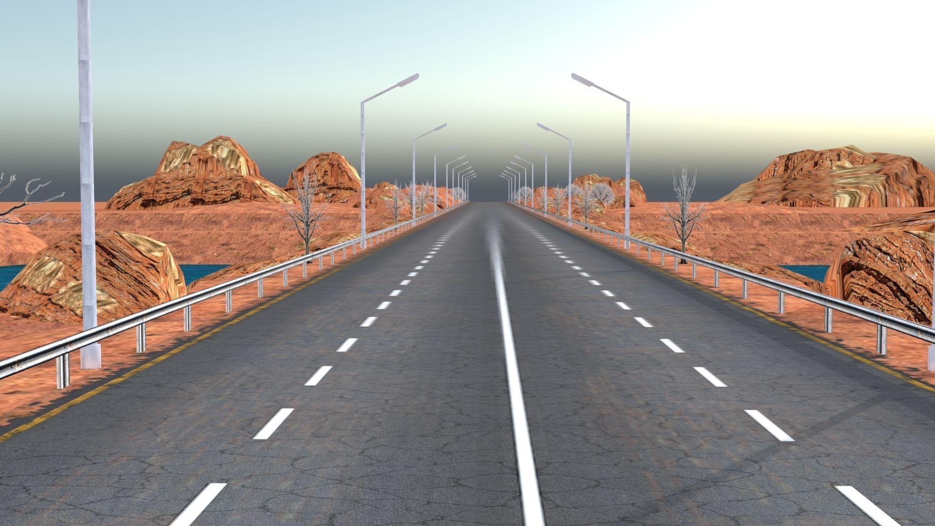 Desert Road Racing Challenge 3D Model Kit 2025 Low-poly 3D model_5