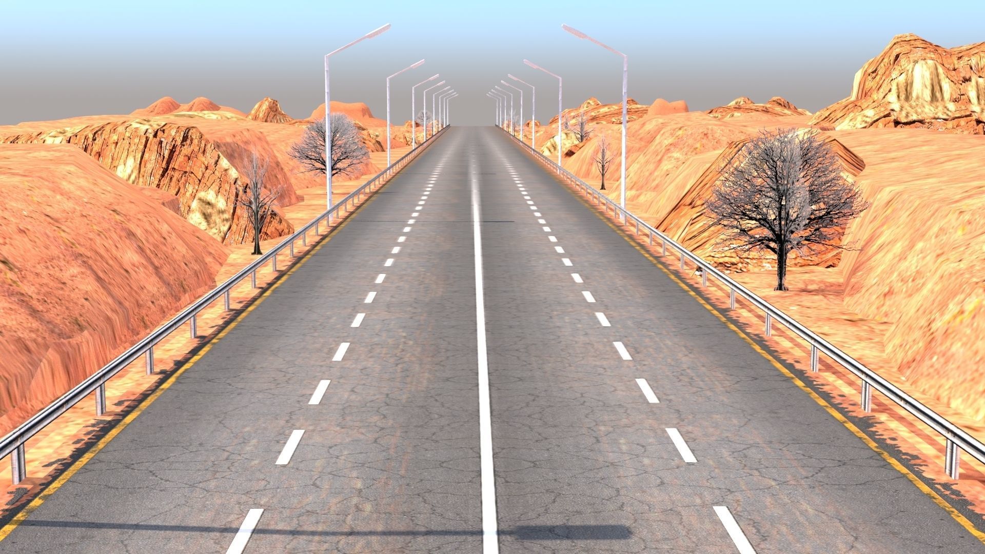 Desert Road Racing Challenge 3D Model Kit 2025 Low-poly 3D model_21