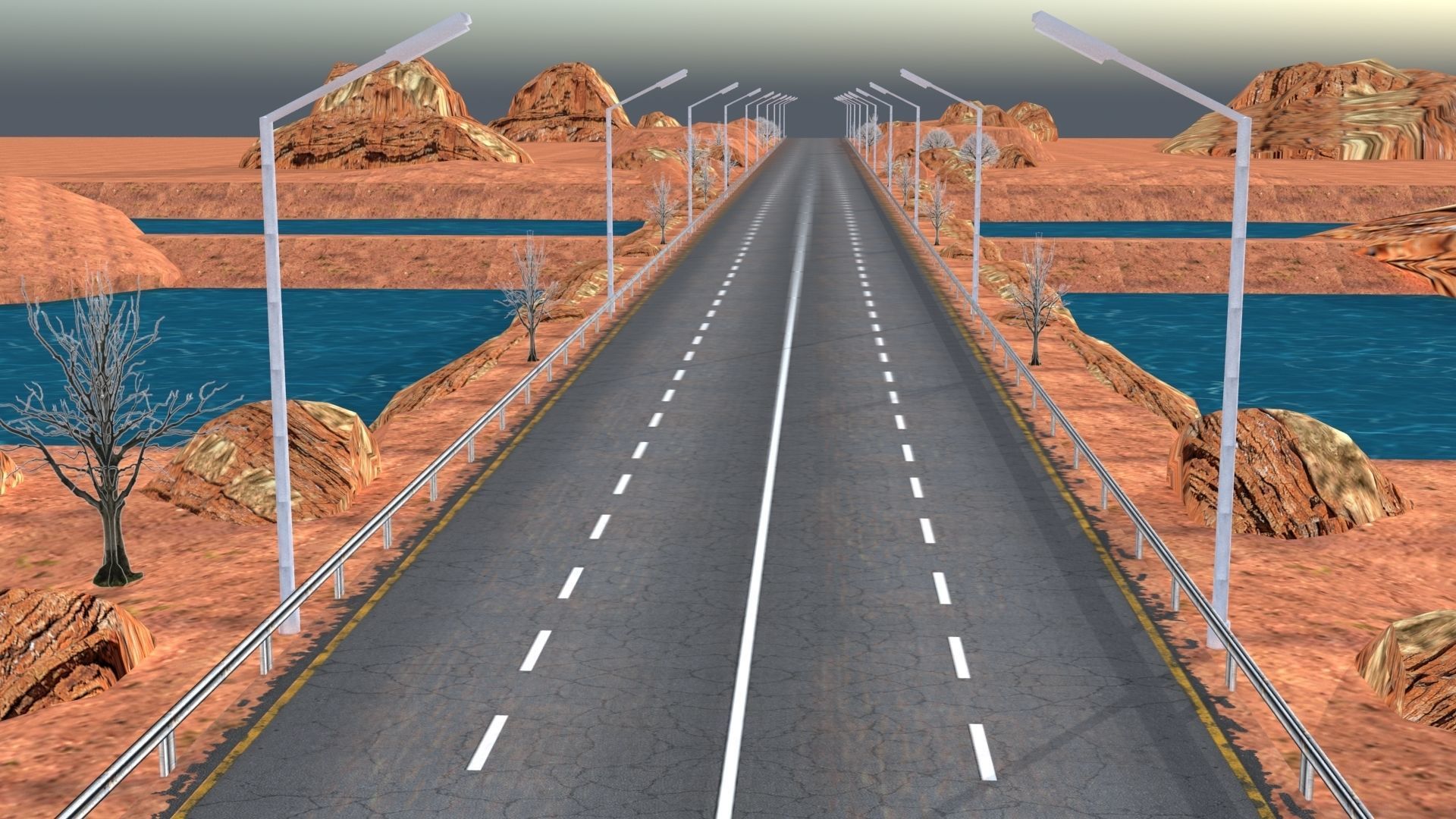 Desert Road Racing Challenge 3D Model Kit 2025 Low-poly 3D model_6