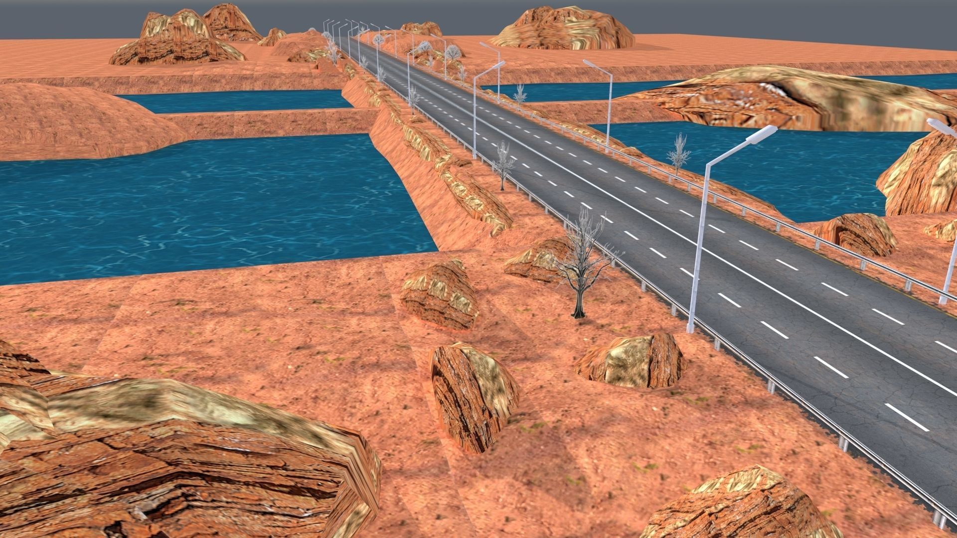 Desert Road Racing Challenge 3D Model Kit 2025 Low-poly 3D model_19