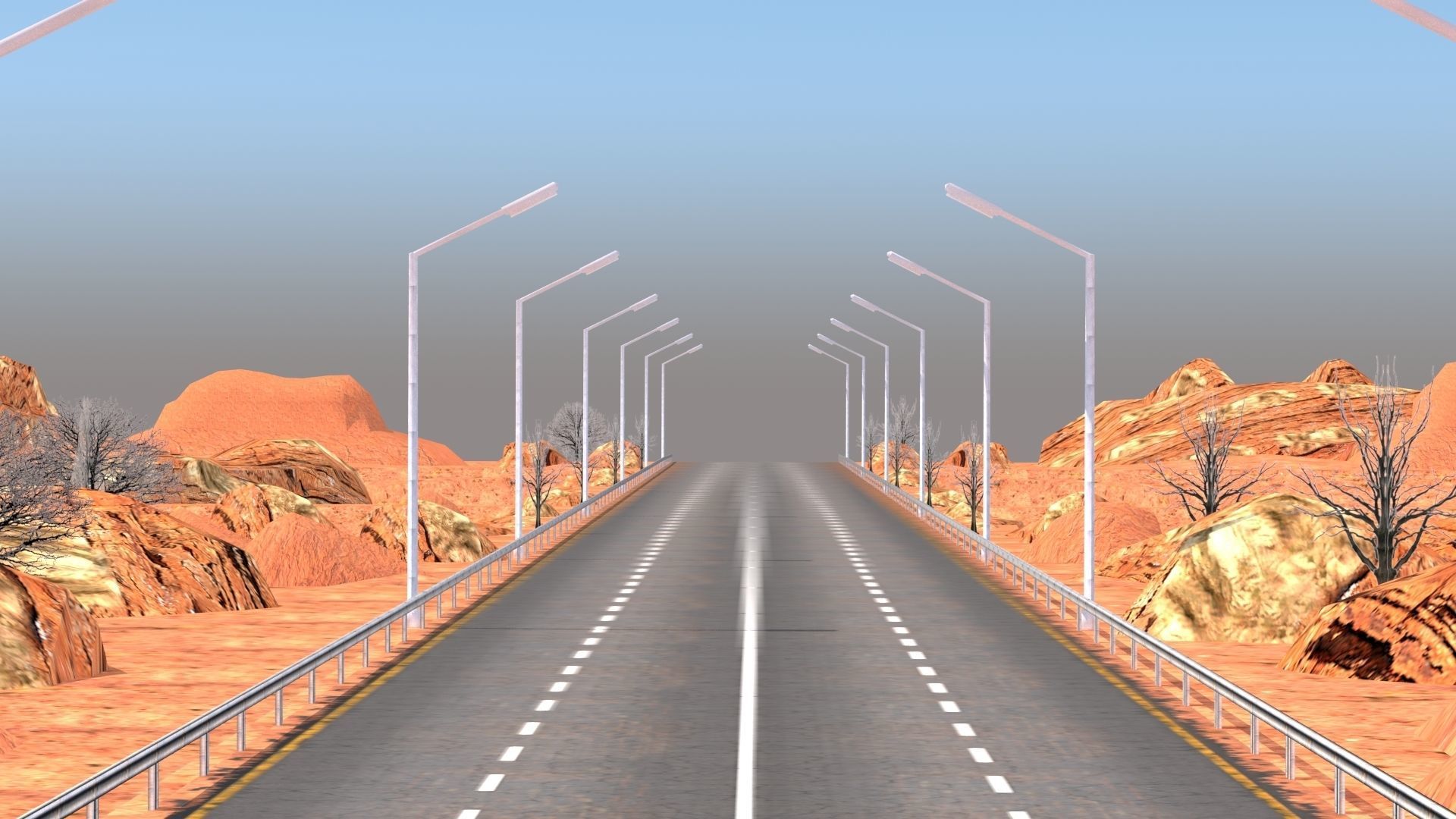 Desert Road Racing Challenge 3D Model Kit 2025 Low-poly 3D model_3