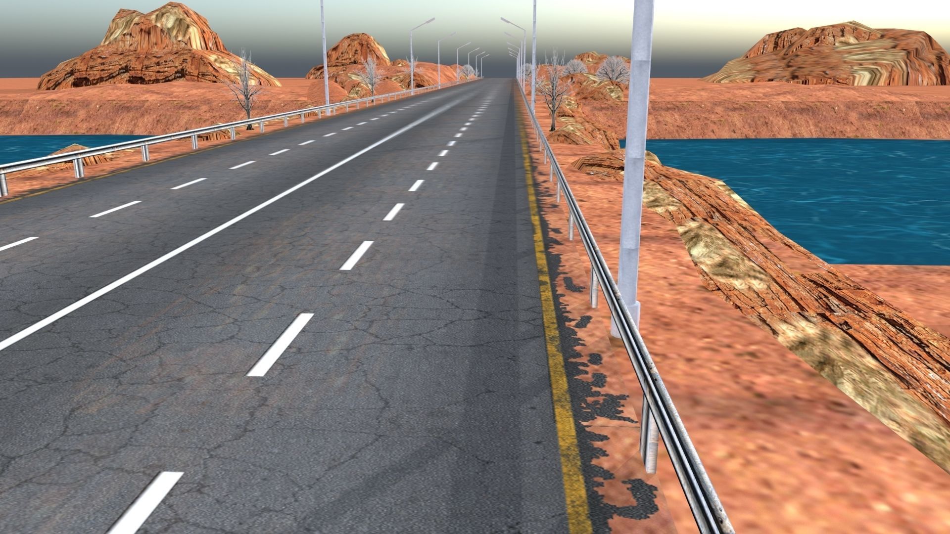 Desert Road Racing Challenge 3D Model Kit 2025 Low-poly 3D model_9