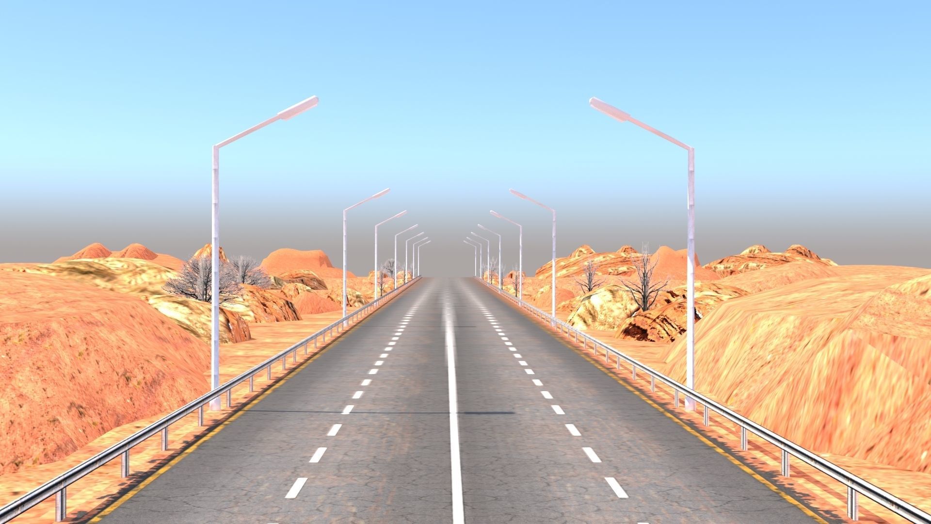 Desert Road Racing Challenge 3D Model Kit 2025 Low-poly 3D model_23