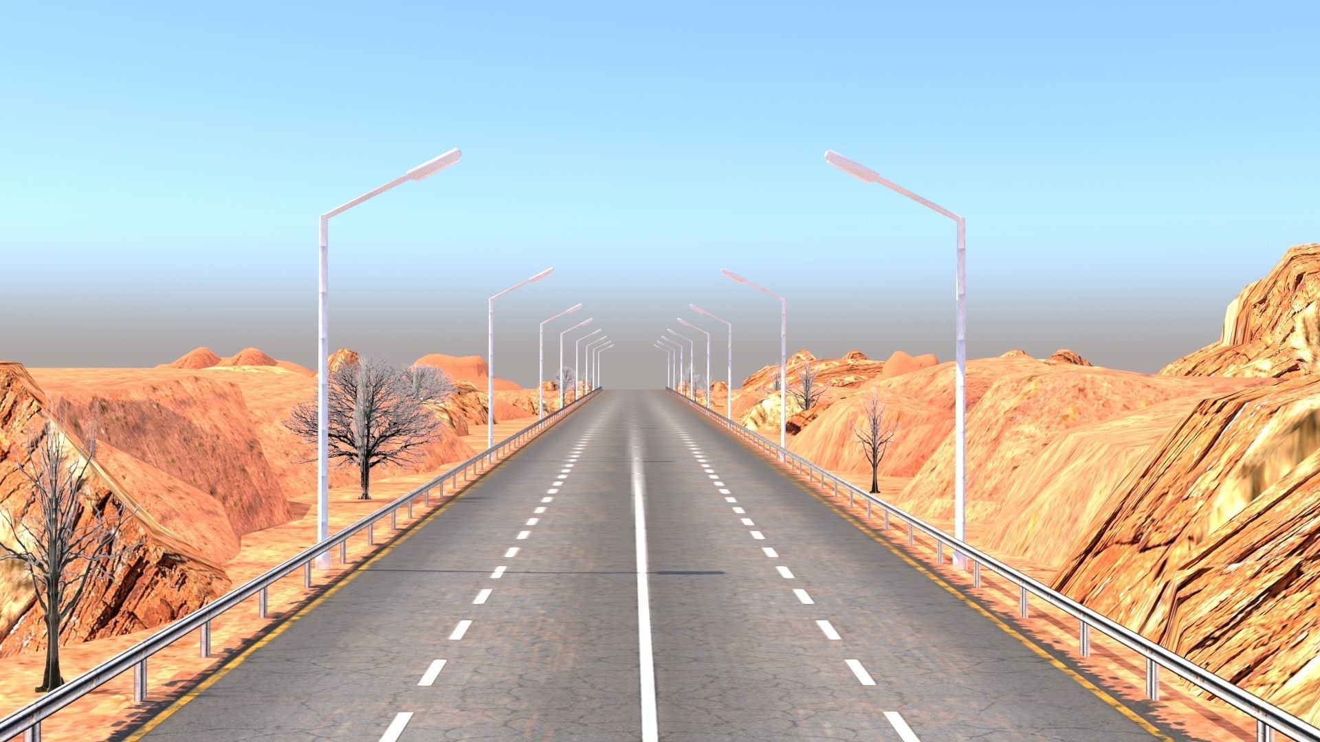 Desert Road Racing Challenge 3D Model Kit 2025 Low-poly 3D model_22