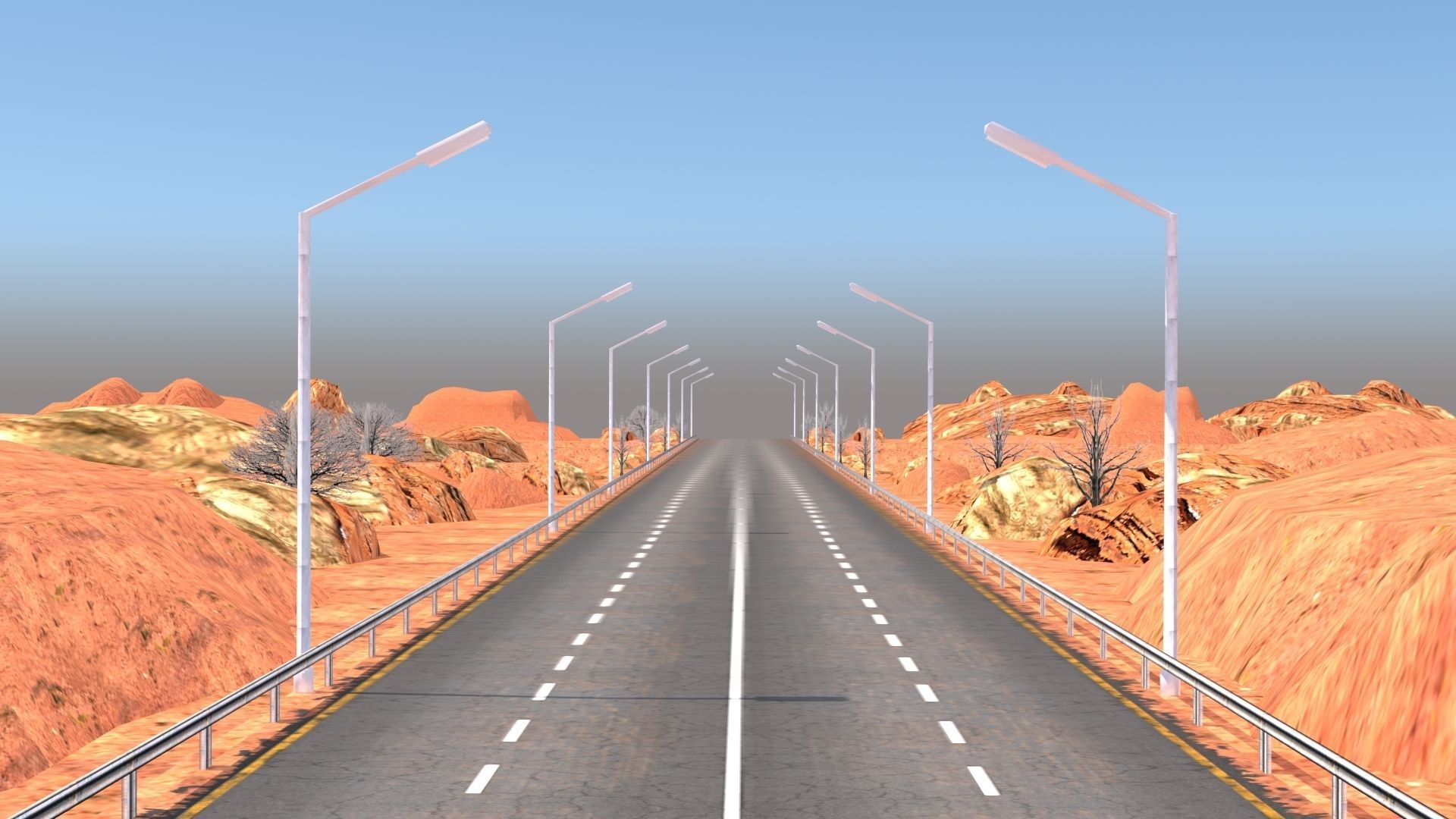 Desert Road Racing Challenge 3D Model Kit 2025 Low-poly 3D model_1