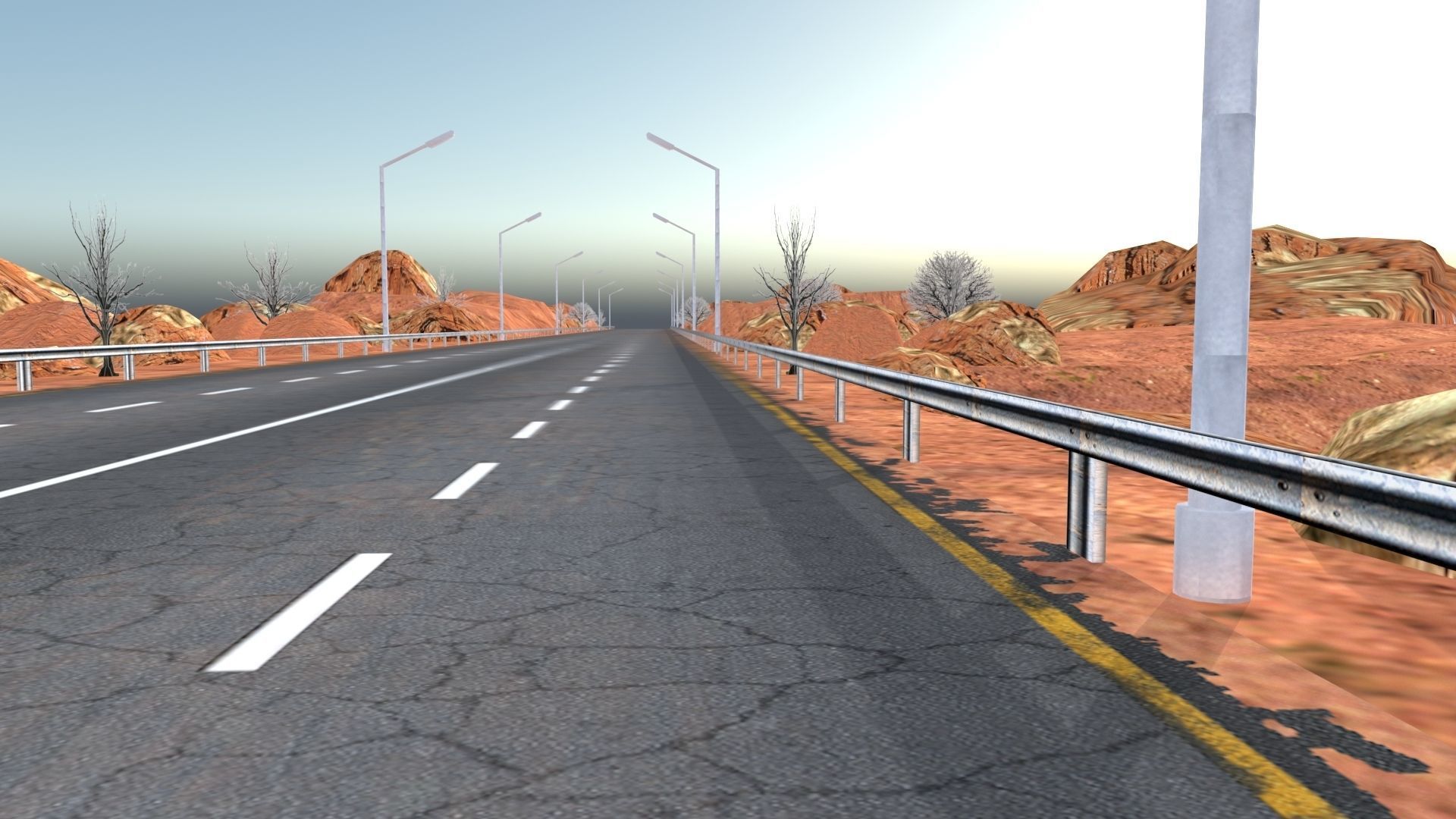 Desert Road Racing Challenge 3D Model Kit 2025 Low-poly 3D model_12