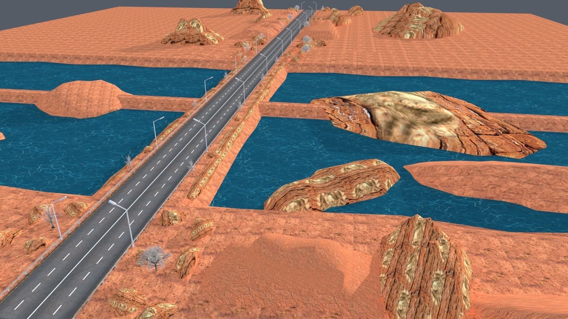 Desert Road Racing Challenge 3D Model Kit 2025 Low-poly 3D model_18