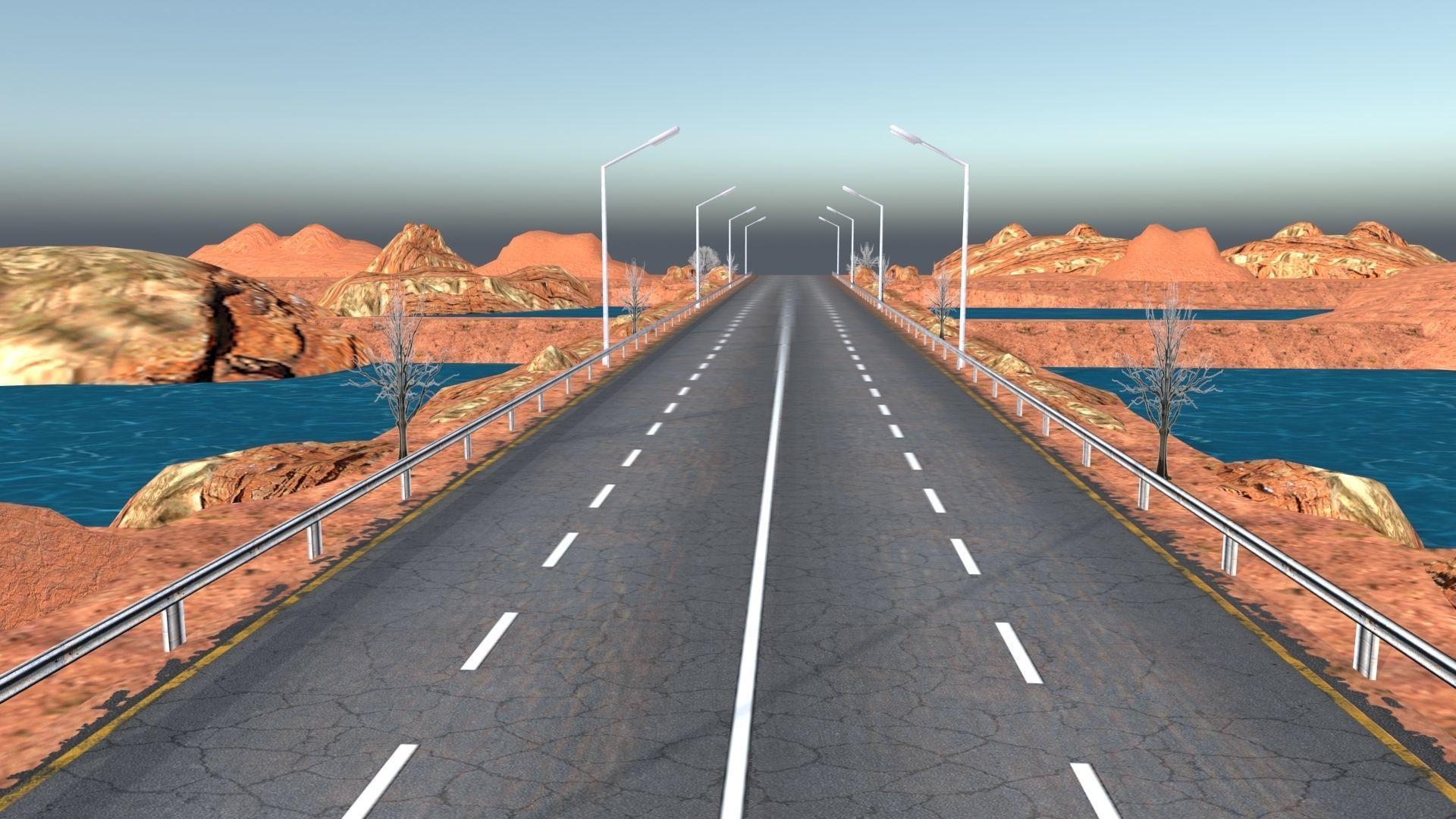 Desert Road Racing Challenge 3D Model Kit 2025 Low-poly 3D model_16