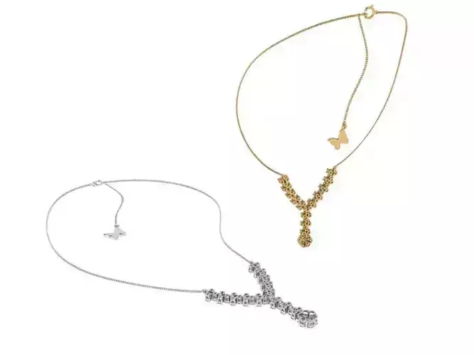 Diamond Row Pendant-Necklace 597