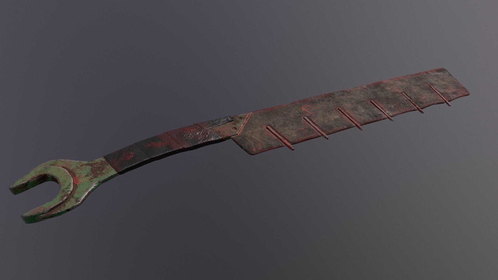 Apocalipticknife LowPoly old rusty knife Low-poly 3D model_6