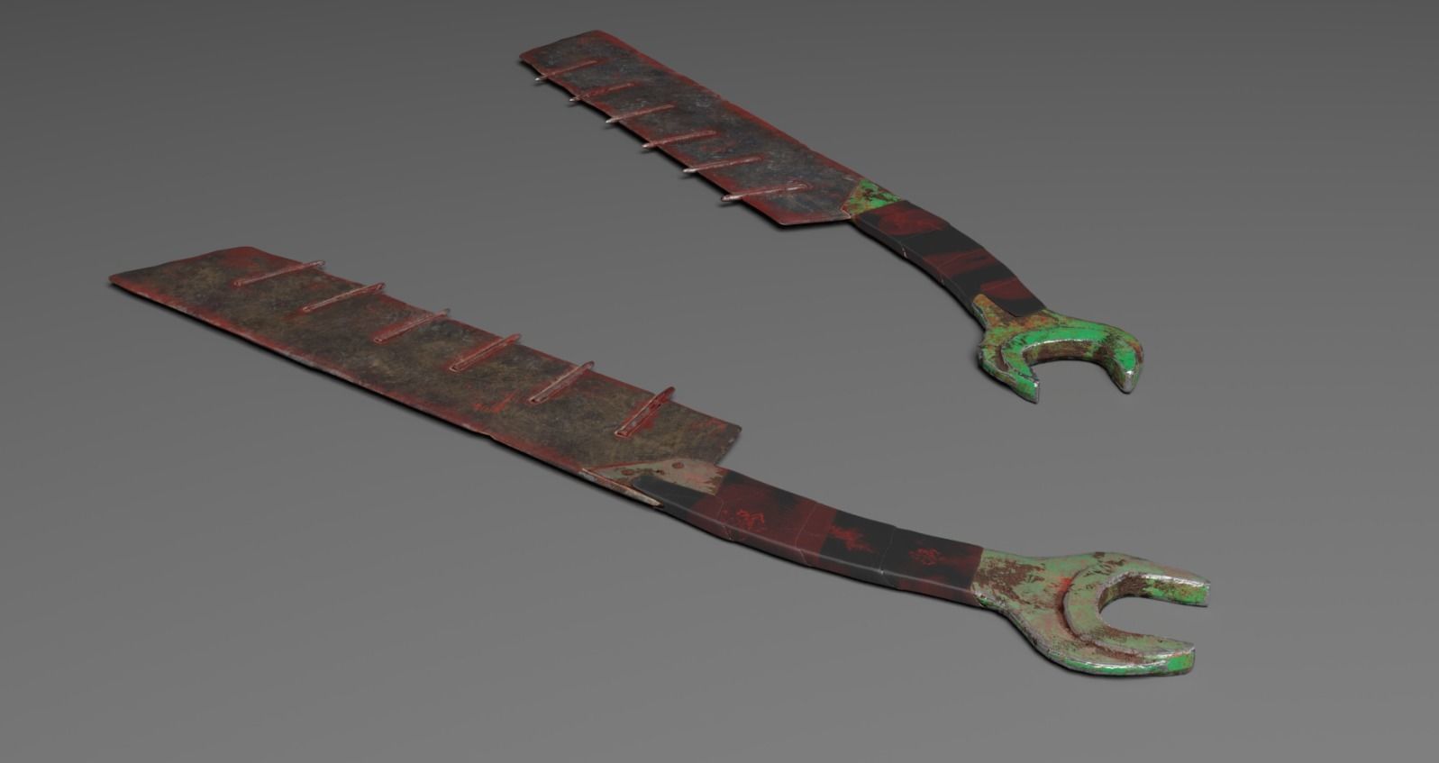 Apocalipticknife LowPoly old rusty knife Low-poly 3D model_1