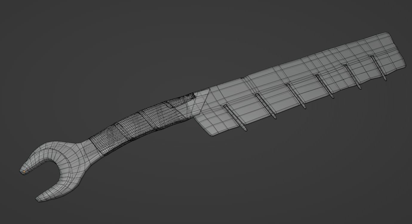 Apocalipticknife LowPoly old rusty knife Low-poly 3D model_9