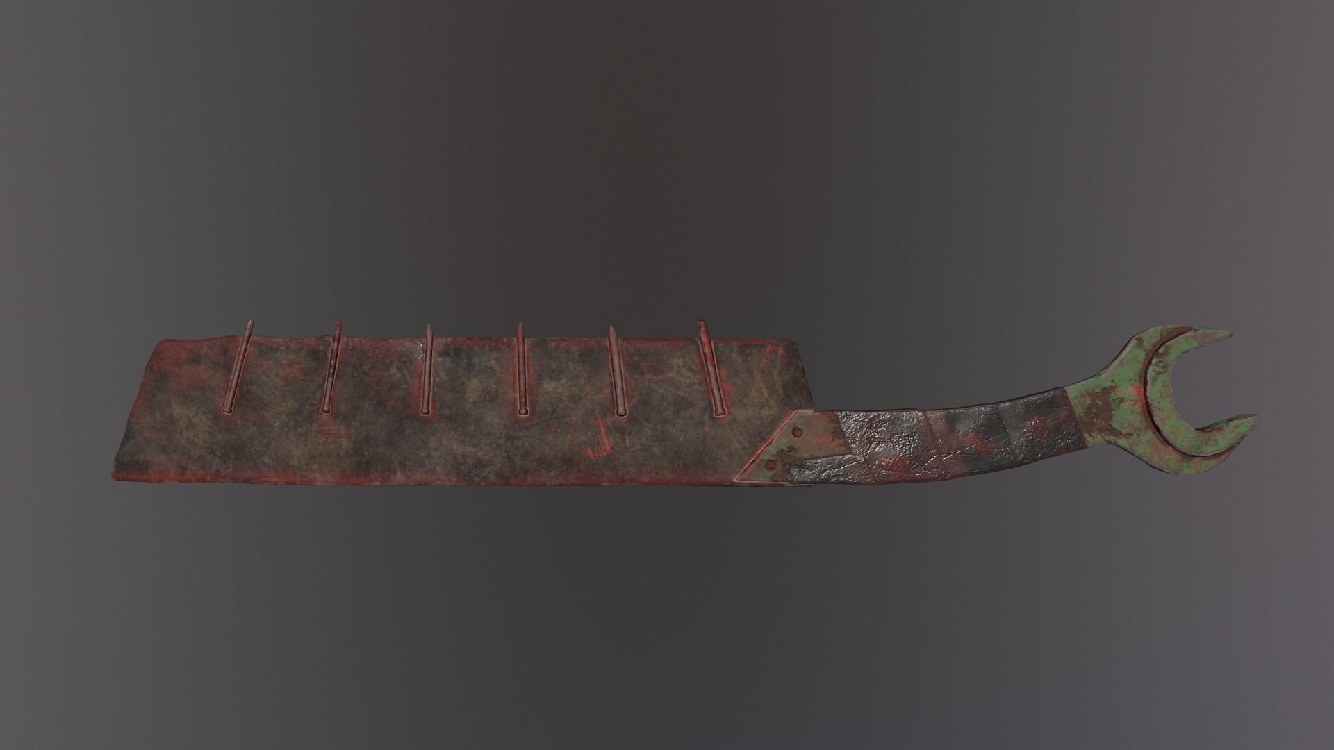 Apocalipticknife LowPoly old rusty knife Low-poly 3D model_4