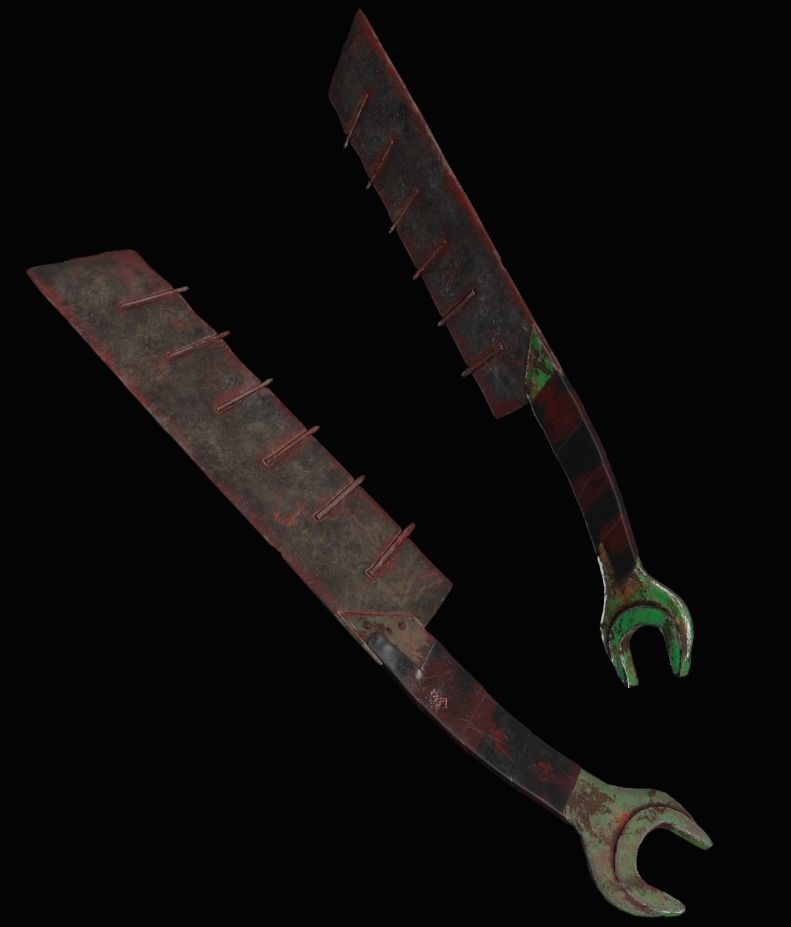 Apocalipticknife LowPoly old rusty knife Low-poly 3D model_2
