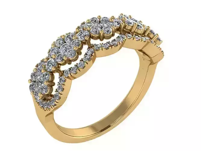 Round Halo Floral Ring 598