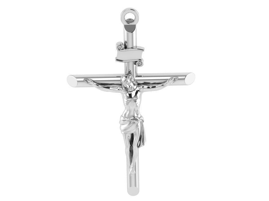 Jesus Cross Pendant 0951 3D print model_2