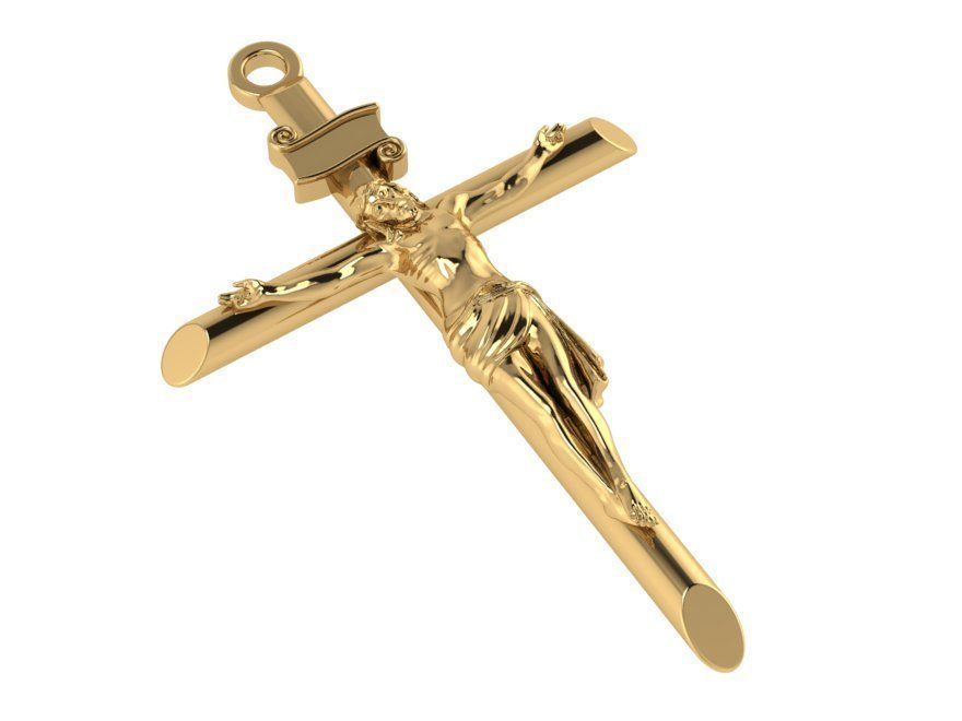 Jesus Cross Pendant 0951 3D print model_1