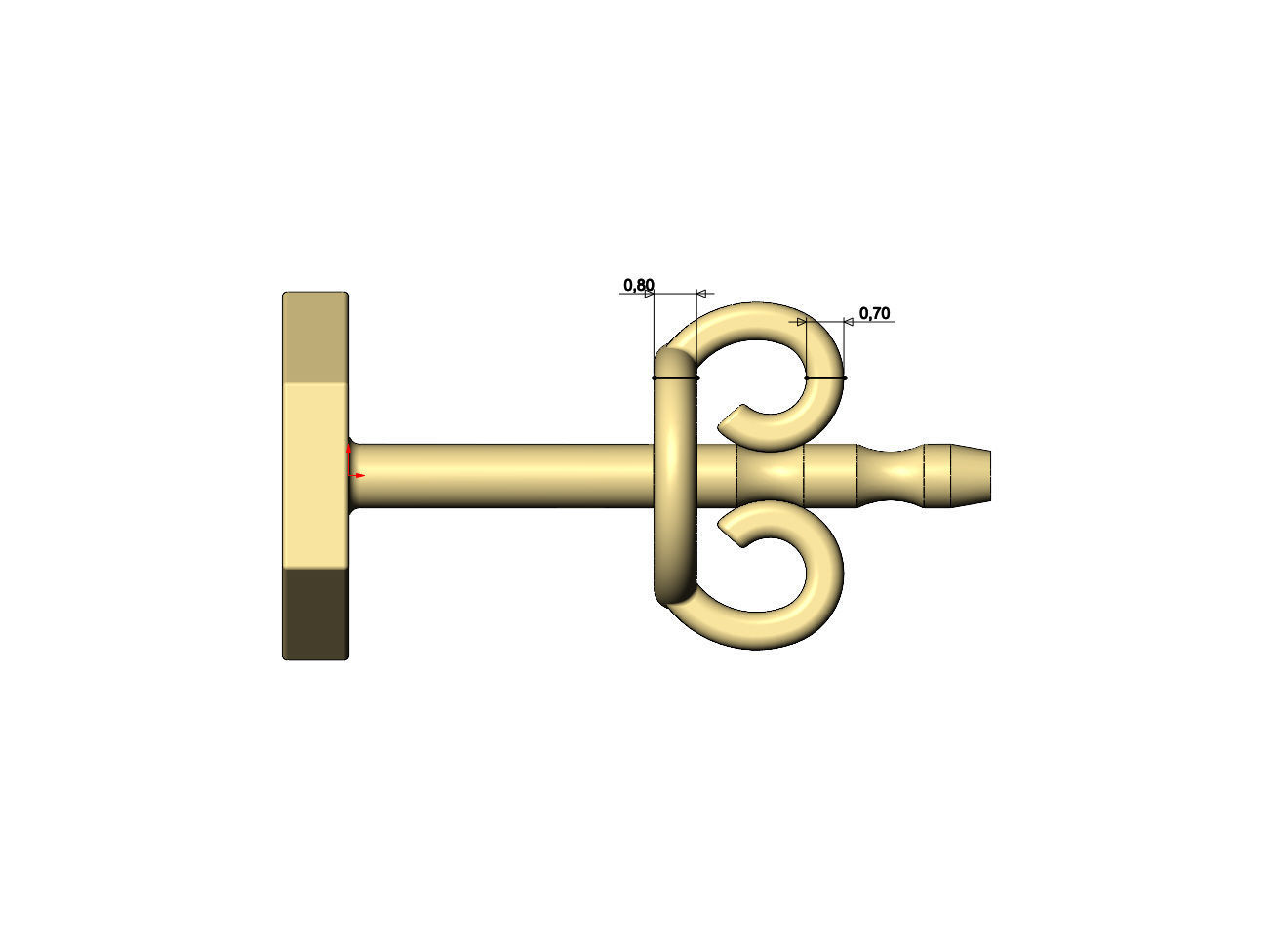 Hexagonal coin stud earring 3D print model_7