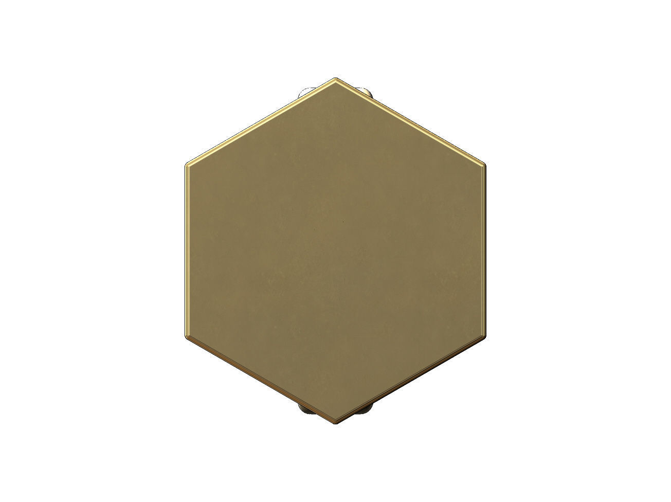 Hexagonal coin stud earring 3D print model_1