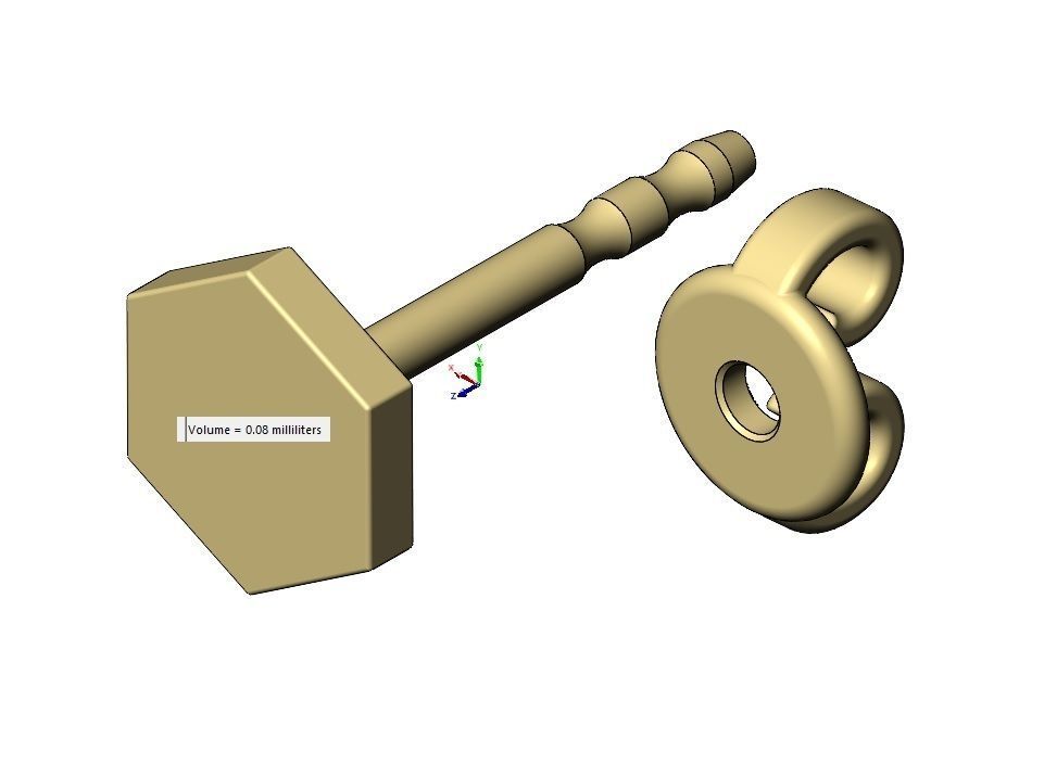 Hexagonal coin stud earring 3D print model_9