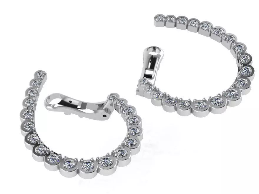 Diamond Hoop Earring 0955 3D print model