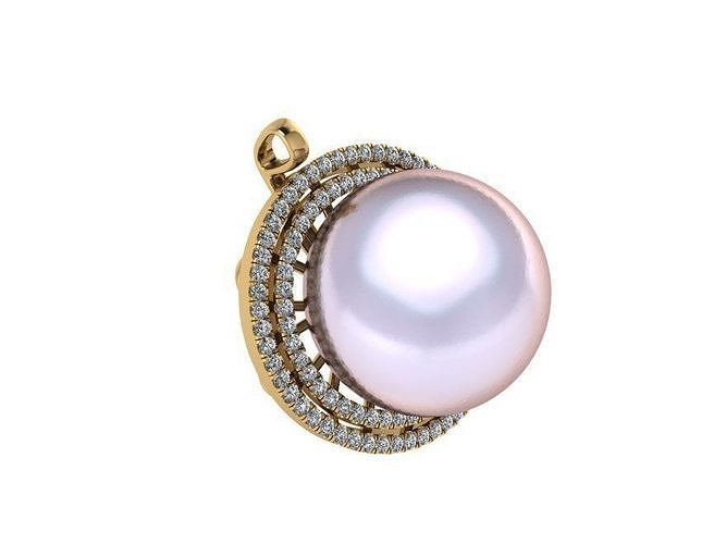 Pearl Double Halo Pendant 603 3D print model