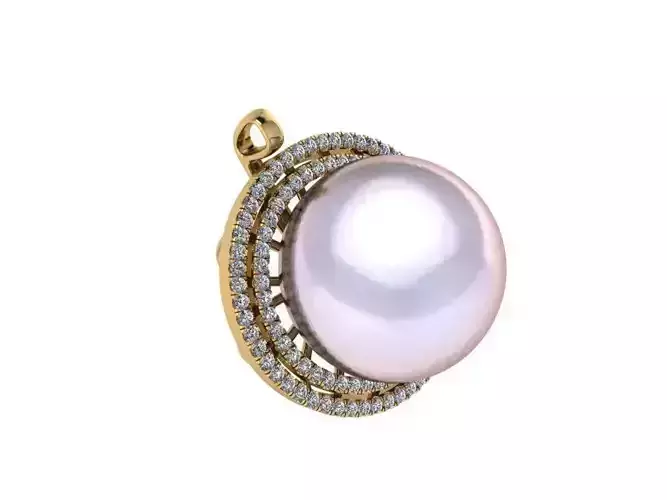 Pearl Double Halo Pendant 603