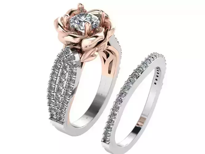 Rose Diamond Ring With Band 0959 