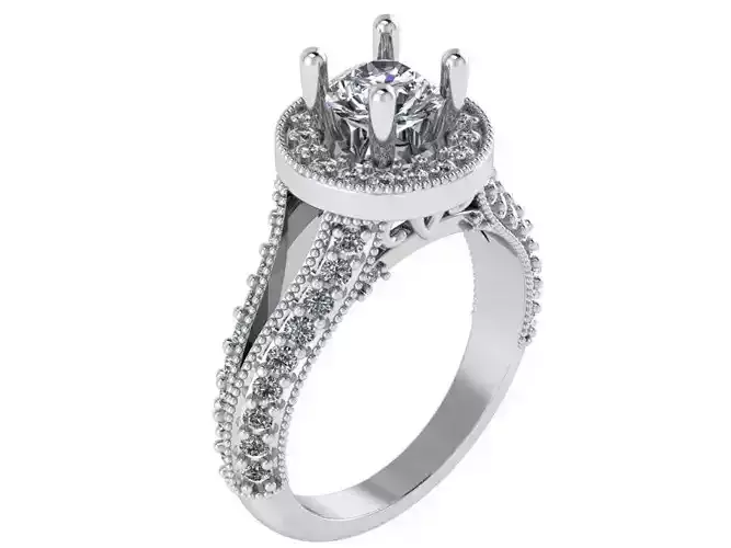 Round Halo Ring 0960