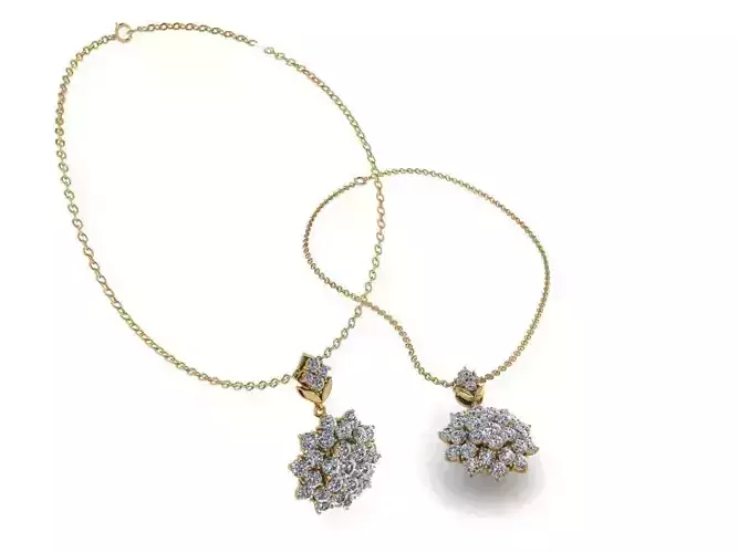 Diamond Floral Pendant 604