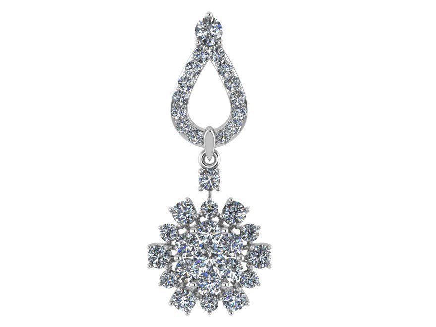 Snowflake Diamond Pendant 605 3D print model_3