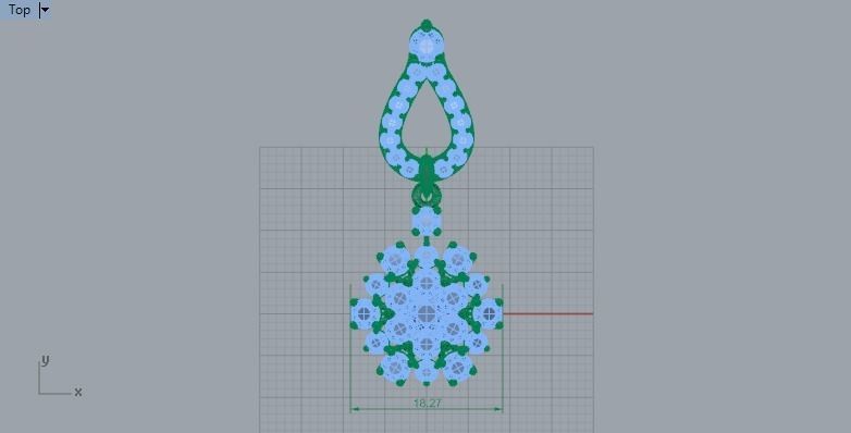 Snowflake Diamond Pendant 605 3D print model_4