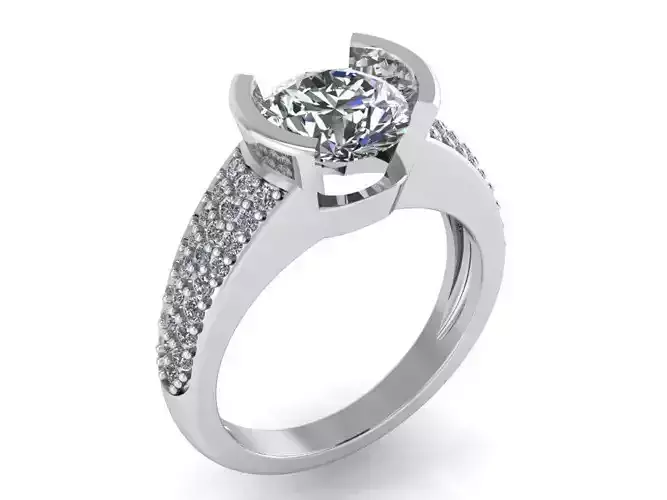 Half Bezel Diamond Ring 1215