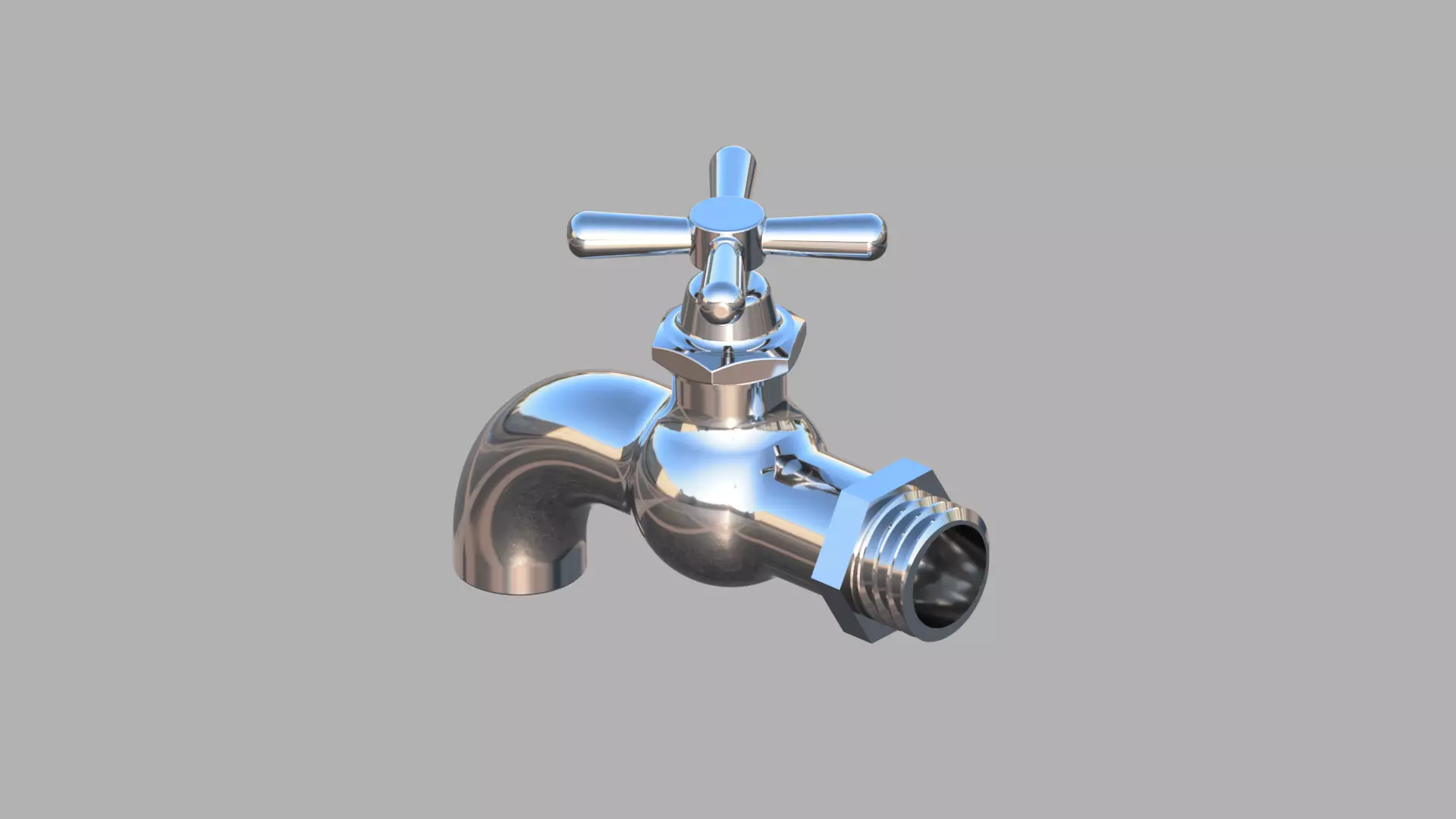 Faucet with cross 3D model_0