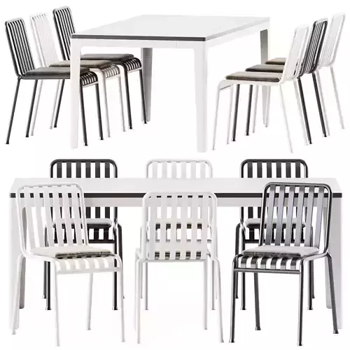 Palissade Upholstered Chair by Hay and Pop Table by DesignByThem