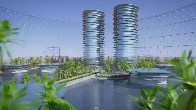 City Desert 2050 Low-poly 3D model