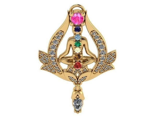 Chakra Diamond Pendant 612 3D print model